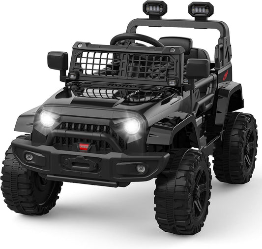 12V Ride-On Truck with Remote Control, 3 Speeds and Spring Suspension, Black Gas Scooters 0