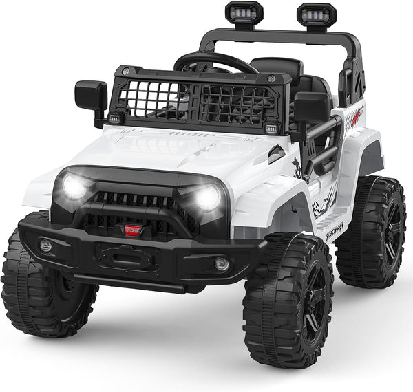 12V Ride-On Truck with Remote Control, 3 Speeds, Spring Suspension, and Music