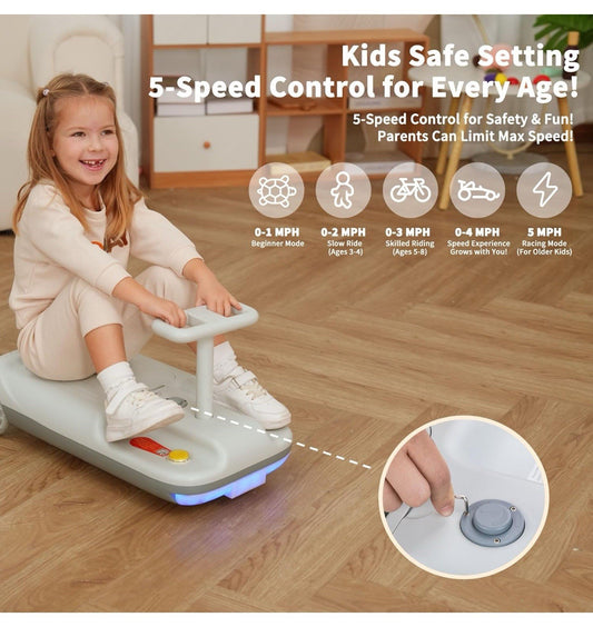 12V Ride-On Car with Cleaning Function 3-in-1 Gokart Soft Start 5-Speed Adjustable Gas Scooters 0