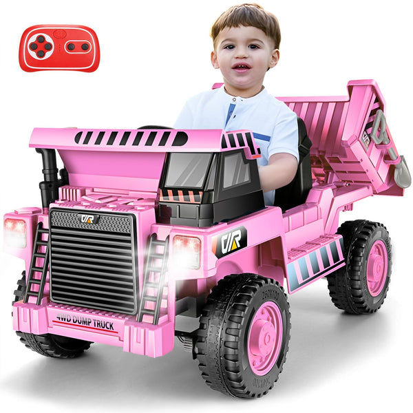12V Electric Ride-On Dump Truck with Remote Control and Music for Kids