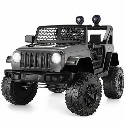 12V Electric Ride-On Power Wheel Truck Car for Kids 3-8 Years, 2-Seater Toy Vehicle Gas Scooters 0