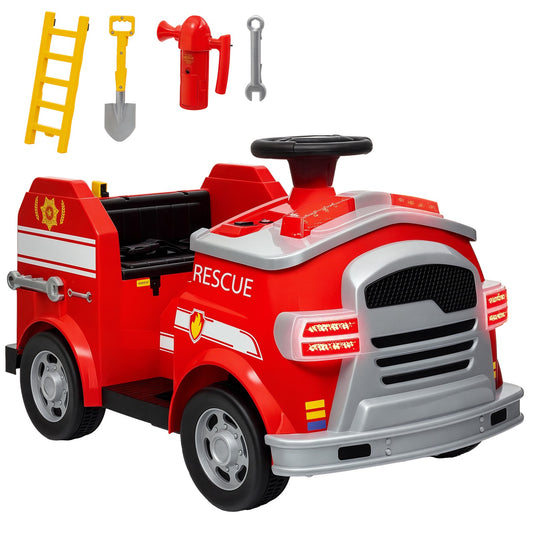 12V Ride On Fire Truck with Siren and Flashing Lights Gas Scooters 0