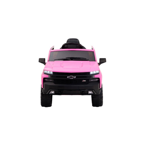 12V Pink Battery-Powered Ride-On Truck Licensed Chevrolet Silverado for Kids