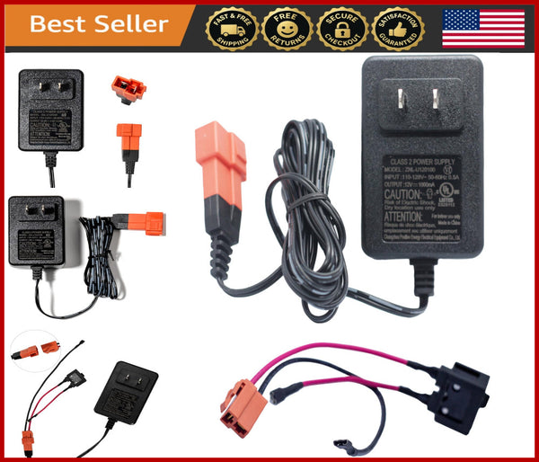 12V Ride-On Toy Battery Charger Power Adapter with Square Plug for Kids Electric Car