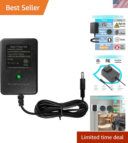 12V Ride-On Toy Battery Charger with Overcharge Protection and 6ft Cord Gas Scooters 0