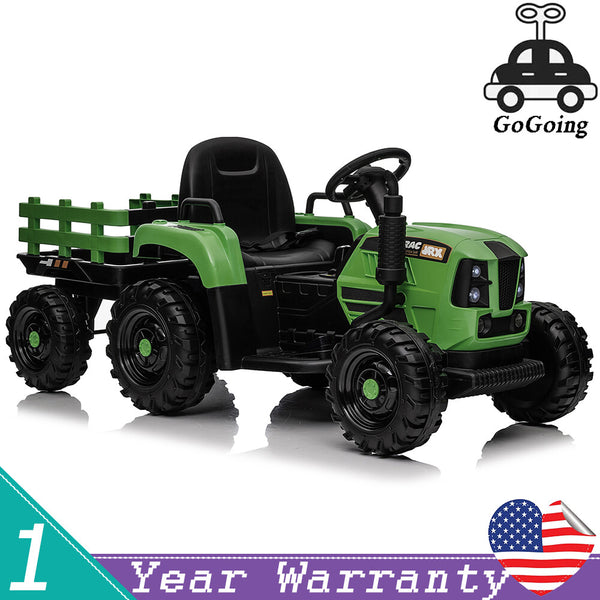 12V Ride-On Tractor with Remote Control and Bluetooth, 3-Speed Kids Toy for Ages 3-6