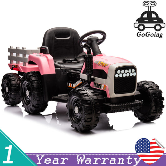 12V Ride-On Tractor with Remote Control and Bluetooth, 3-Speed Kids Toy for Ages 3-6 Gas Scooters 0
