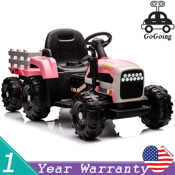 12V Ride-On Tractor with Remote Control and Bluetooth, 3-Speed Kids Toy for Ages 3-6