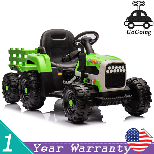 12V Ride-On Tractor with Remote Control and Bluetooth, 3-Speed Kids Toy for Ages 3-6 Gas Scooters 0