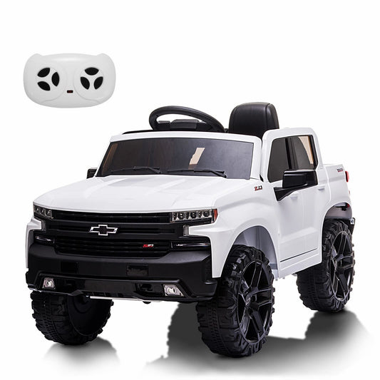 12V Licensed Chevrolet Silverado Electric Ride-On Truck with Music for Kids Gas Scooters 0