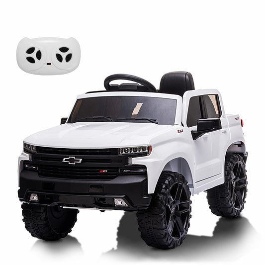 12V Licensed Chevrolet Silverado Electric Ride-On Truck for Kids Toy Vehicle Gas Scooters 0
