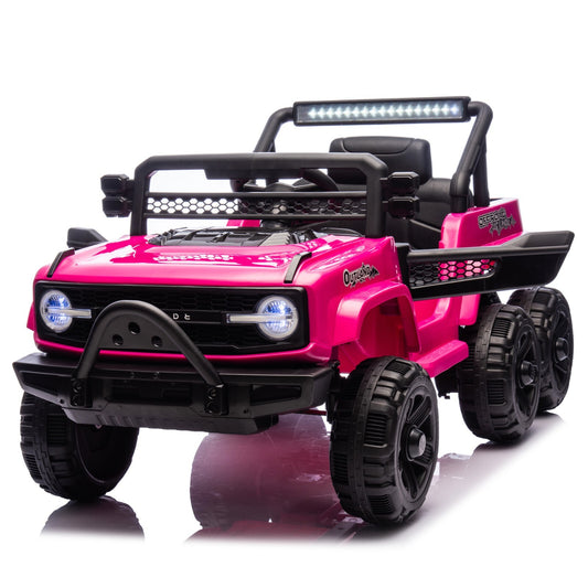 12V Electric Ride-On Jeep Truck Car with Remote Control and Slow Start for Kids Pink Gas Scooters 0