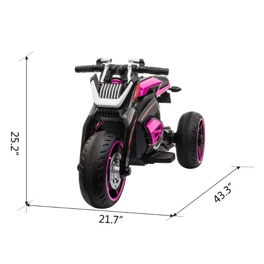 12V Kids Electric Three-Wheel Ride-On Motorcycle with Horns and LED Lights Gas Scooters 0