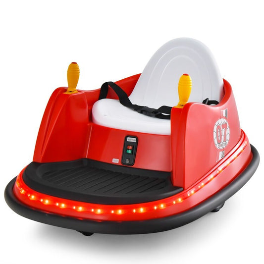 12V Toddler Electric Ride-On Bumper Car Toy with Flashing Lights and Spacious Pedal Area Gas Scooters 0