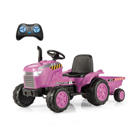 12V Toddler Ride-On Tractor Toy with Remote Control and Detachable Storage Trailer Gas Scooters 0