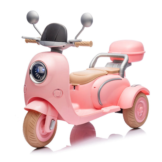 12V Two-Motor Kids Ride-On Electric Two-Seater Motorcycle Pink Level-Up Gas Scooters 0
