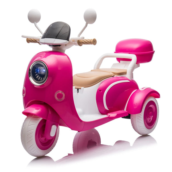 12V Two-Seater Electric Ride-On Motorcycle for Kids with Three Wheels