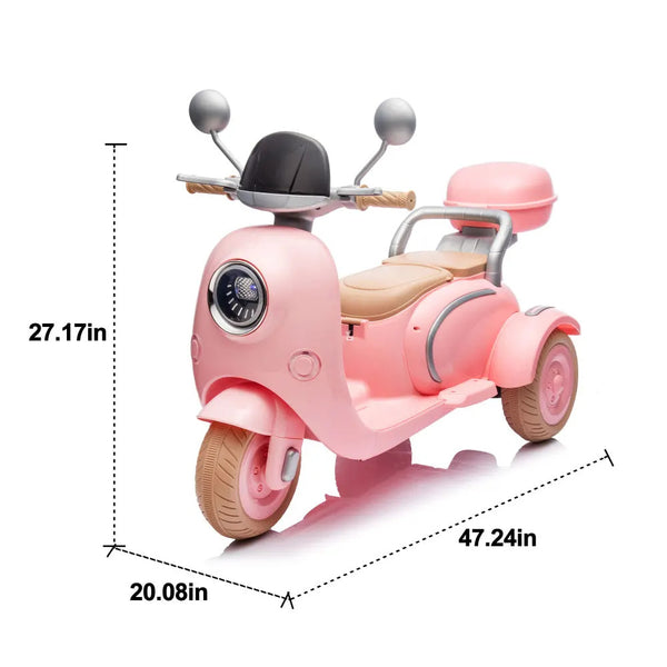 12V Two-Seater Kids Electric Ride-On Level-Up 2WD Three-Wheel Motorcycle Toy