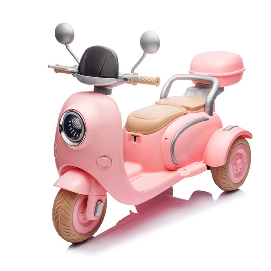 12V Two-Seater Kids Ride-On Electric Motorcycle 2WD Three-Wheel Toy Gas Scooters 0