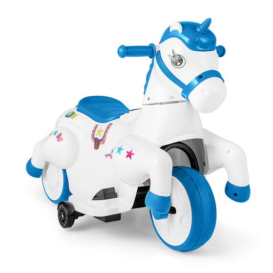 12V Unicorn Ride-On Toy for Kids with Training Wheels and Horse Riding Mode Gas Scooters 0