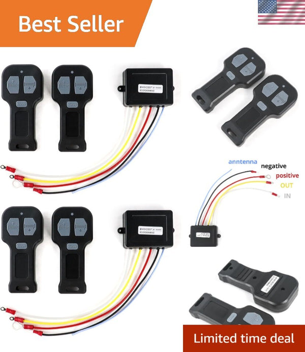 12V Wireless Winch Remote Control Kit with 4 Mini Transmitters for Truck ATV SUV