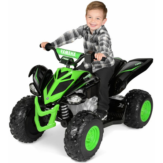 12V Electric Yamaha Raptor Ride-On ATV Quad Toy for Kids Ages 3+ with 5 MPH Speed Gas Scooters 0