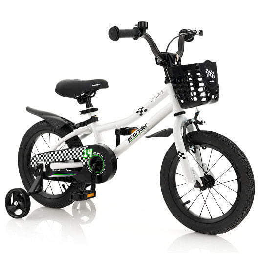 14-Inch Kids Bike with Training Wheels and Music for Ages 3-5 - Black Gas Scooters 0
