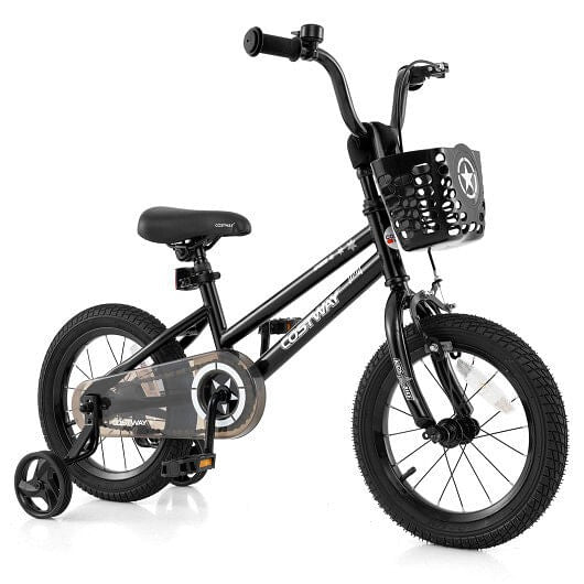 14 Inch Kids Bike with Basket and Training Wheels for Children Aged 4-5 Years Old Gas Scooters 0