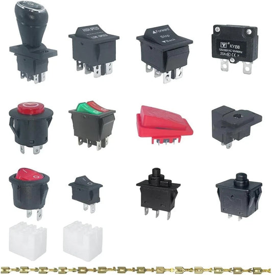14-Piece Switch Kit Replacement for Power Wheels Kids Ride-On Toys Gas Scooters 0