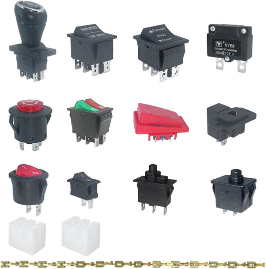 14-Piece Switch Kit Replacement Parts for Kids Power Wheels Ride-On Toys Gas Scooters 0