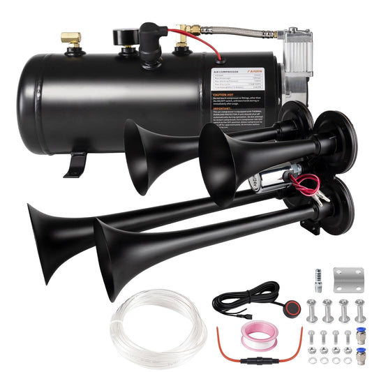 180db Air Horn Kit with 0.8 Gallon Air Compressor Super Loud Train Horn Gas Scooters 0