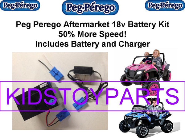 18V Rechargeable Battery and Charger for Peg Perego RZR 900 with Extended Runtime