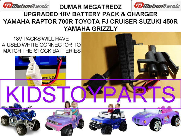 18V Battery Pack and Charger Compatible with Yamaha Raptor FJ Cruiser and Suzuki 450R Grizzly