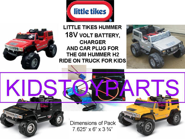 18V Battery Pack Kit Compatible with 12V Little Tikes Trucks – Red, Gray, Yellow, Black