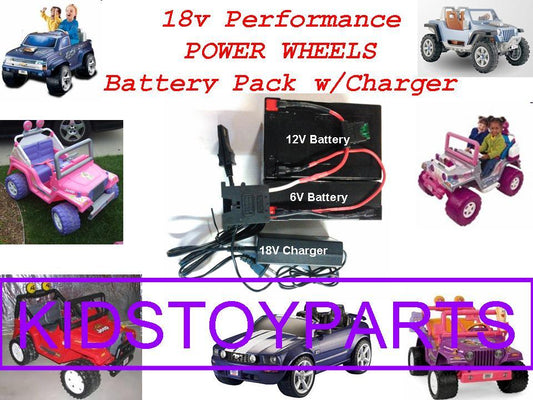 18V Battery Pack with Charger for 12V Power Wheels Cars – Extended Run Time Gas Scooters 0