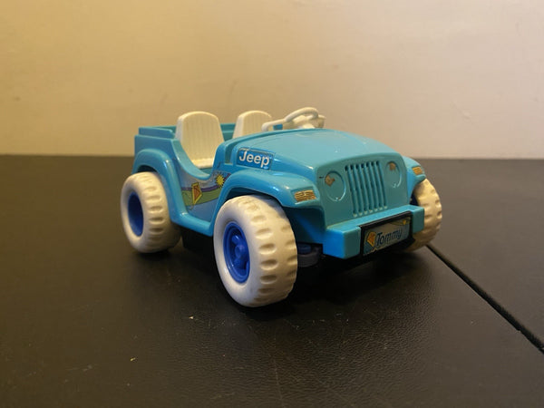 1998 Power Wheels Tommy Jeep Blue - Functional with Minor Flaws