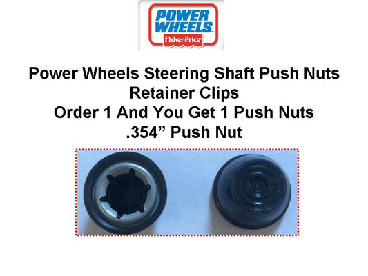 Power Wheels Steering Wheel Push Cap with 0.354 Retainer Nut, Black or White Gas Scooters 0