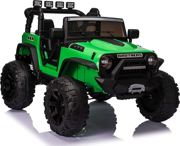 24V 2-Seater Kids Ride-On Truck Car with 2×200W Motors, Remote Control, LED Lights, and 3 Speeds