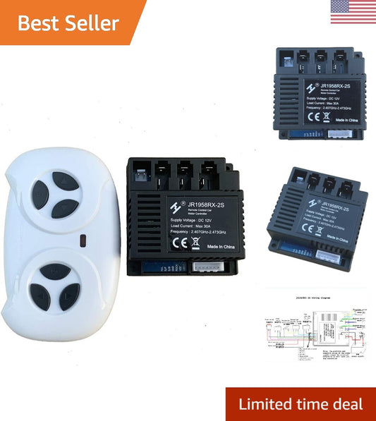 2.4G Bluetooth Remote Control and JR1958RX 2S Receiver Kit for Kids Ride-On Cars Gas Scooters 0