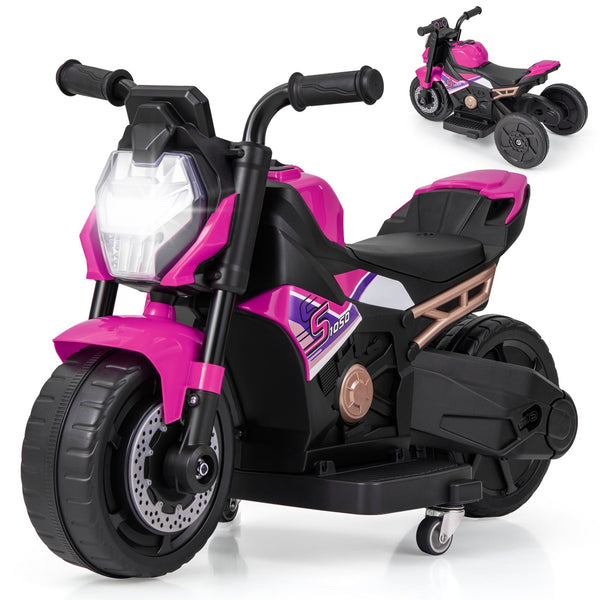 2-in-1 Kids Electric Motorcycle with Detachable Training Wheels, Headlight, and Horn
