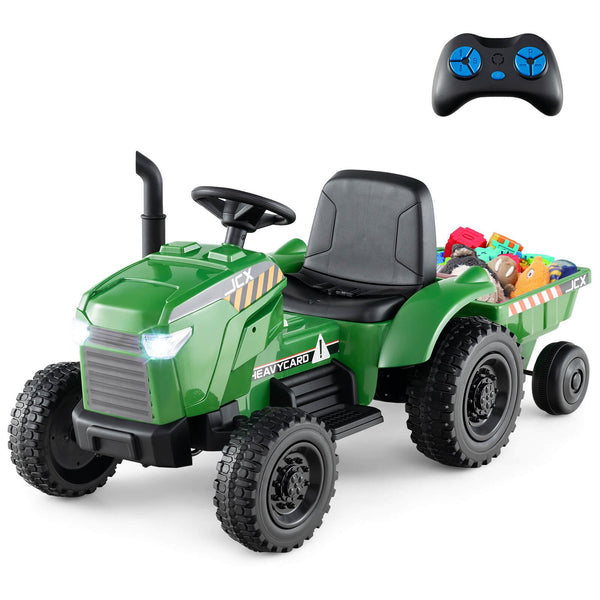 2-in-1 Kids Ride-On Tractor with 12V Battery and Remote Control Toy Car