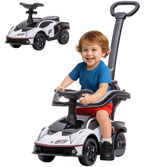 2-in-1 Licensed Toddler Ride-On Push and Sliding Car with Manual Music Features Gas Scooters 0