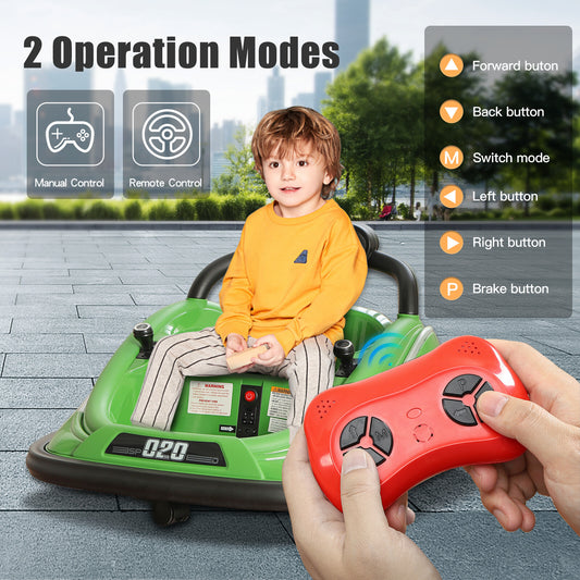12V Electric Bumper Ride-On Car with Remote Control and Two Modes for Kids and Toddlers Gas Scooters 0