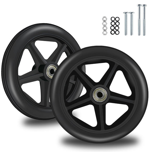 2 Pack 6 Inch Replacement Front Wheels for Wheelchairs Walkers and Rollators Gas Scooters 0