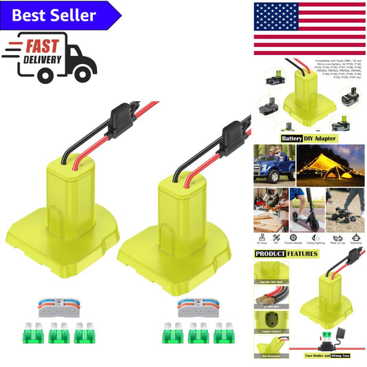 2-Pack 18V Battery Adapter with Fuses and Terminals for DIY Projects Gas Scooters 0