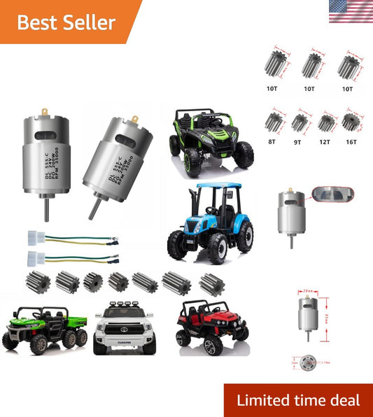 2 Pcs 24V RS555 High-Speed Electric Motors 35000 RPM for Power Wheels Upgrade Gas Scooters 0