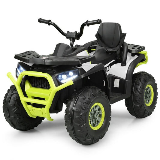 12V Battery-Powered Kids Electric Ride-On ATV with 2 Speeds and LED Lights